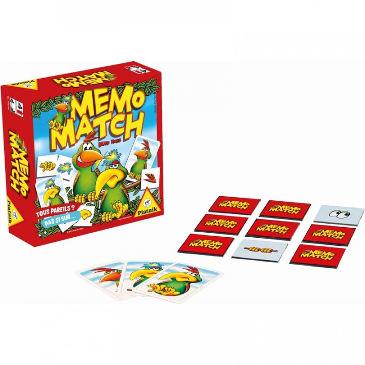 boite et tuiles du jeu Mémo match