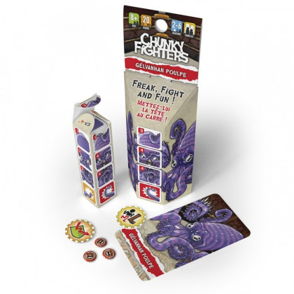 boite et dés du jeu Chunky Fighters Gelvanhan Poulpe