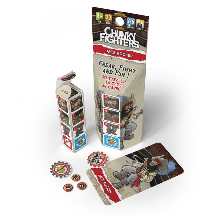 Boite et dés du jeu Chunky  Fighters Jack Rocher