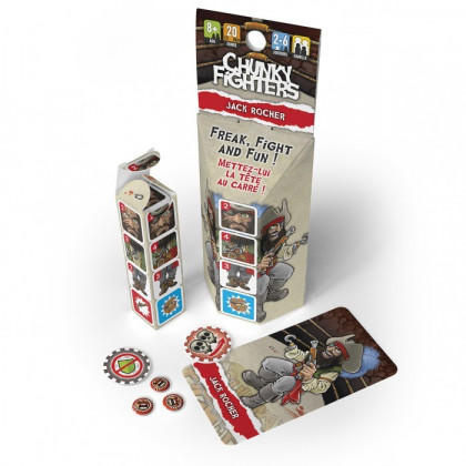 Boite et dés du jeu Chunky  Fighters Jack Rocher