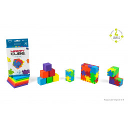 Cubes reconstitués et assemblés ensemble du jeu Happy cube Original
