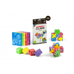 Matériel et cubes associés entre eux du jeu Happy cube expert