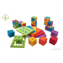 Plaques et cubes associés ensemble du jeu happy cube junior