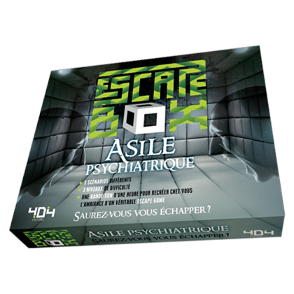 boite du jeu Escape box Asile Psychiatrique