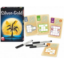 matériel, crayons et plaques, du jeu Silver & Gold