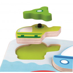 hélicoptère et son hélice du puzzle Dynamique Véhicule de Hape