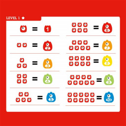 exemple de conversion possible du jeu Balance Maths Monstres