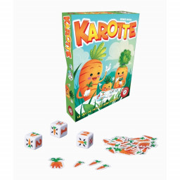 dés et jetons du jeu Karotte