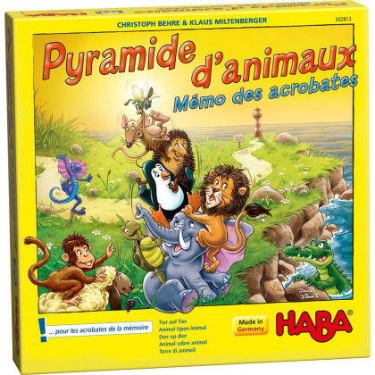 boite du jeu pyramide d'animaux mémo des acrobates