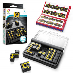 plateau, pièces et livret de défis du jeu IQ Circuit