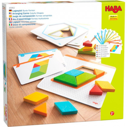 boite du jeu d'assemblage Formes multicolores de Haba