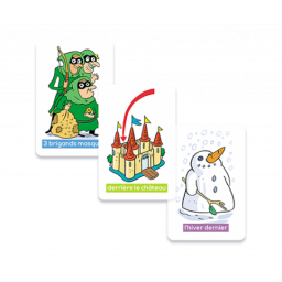 Exemple de cartes du jeu Gomme, Crayon, Ciseaux !