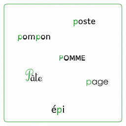 carte mots du jeu TapomoTrouve le mot et tape ! P et B