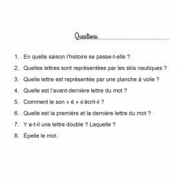 Carte questions du jeu Dessine-moi un mot jeu d'orthographe illustré les mots du temps