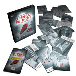 Vue d'une partie des cartes du  jeu 50 Clues : La trilogie Léopold Le Pendule des Morts