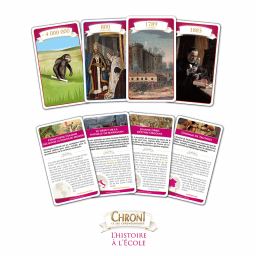 Exemple de cartes du jeu Chroni l'histoire à l'école du CE2 au CM2