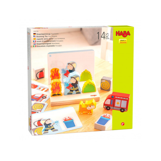 Boite du jeu à empiler 3D Pompiers de Haba