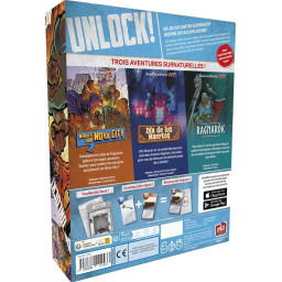 Dos de la boîte du jeu Unlock ! Supernatural Adventures - Space Cowboys