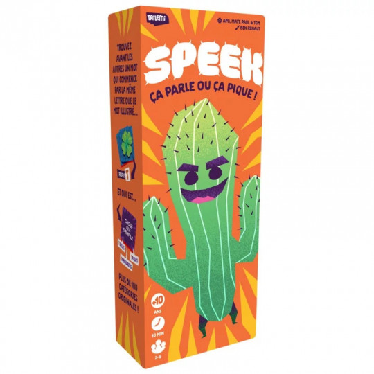 Boite du jeu d'ambiance et de lettres Speek de Tailemi