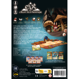 Dos de la boite du jeu Eila et l'Eclat de la Montagne de Iello