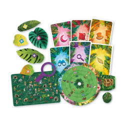 Matériel du jeu d'enquête Exit kids : la Jungle aux Enigmes