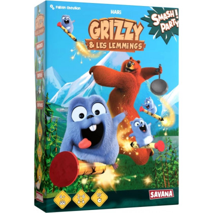 Boite du jeu de société pour enfants Grizzy & les Lemmings de Savana