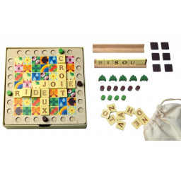 Matériel et partie de jeu en cours de Letter up