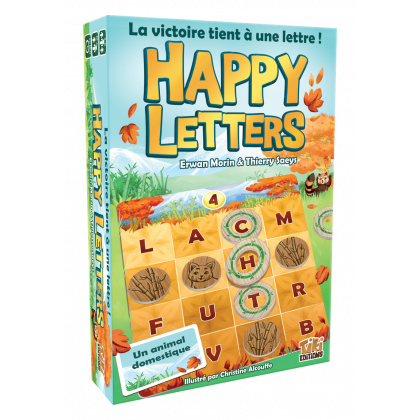 boite du jeu de lettres Happy Letters de Tiki Editions