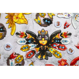Zoom sur un oiseau terminé en fin de partie du jeu Phoenix