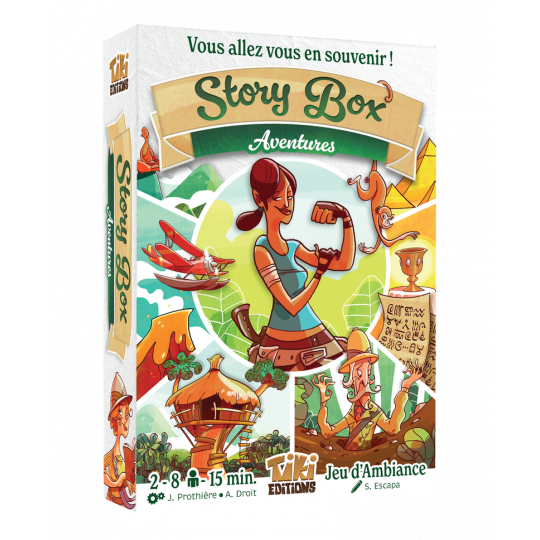 Boite du jeu de cartes Story Box Aventures de Tiki Editions
