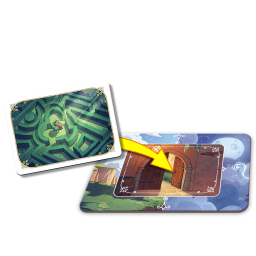 Zoom sur le plateau et une cartes jouée du jeu narratif Story Box Contes et Légendes