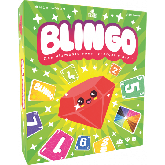 Boite du jeu d'ambiance Blingo de Platonia Games